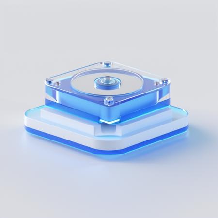 ((best quality, masterpiece)), blender, octane render, C4D, icon, (hard disk:1.8), transparent glass texture, blue, frosted glass, transparent technology sense, studio_light, (Exquisite details, stunning details:1.2), flowing blue light, isometric, (white background:1.5), simple background,high contrast <lora:NewsafeiconV2.1:1> <lora:xl_more_art-full_v1:0.4>