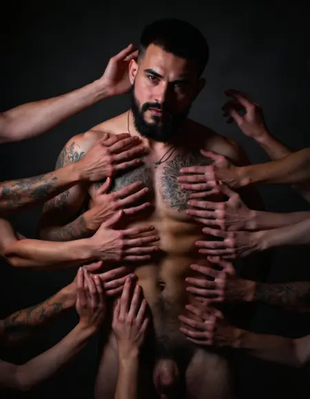 Covered in multiple hands