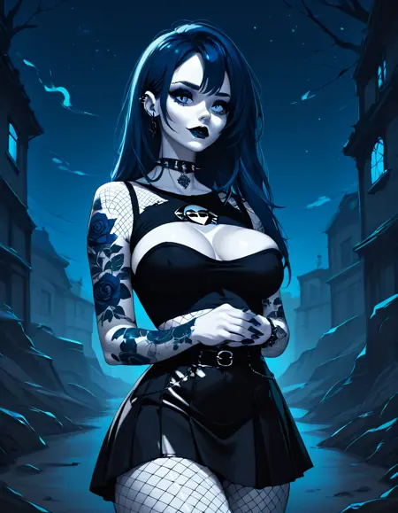 female goth, emo, punk, alt, scene