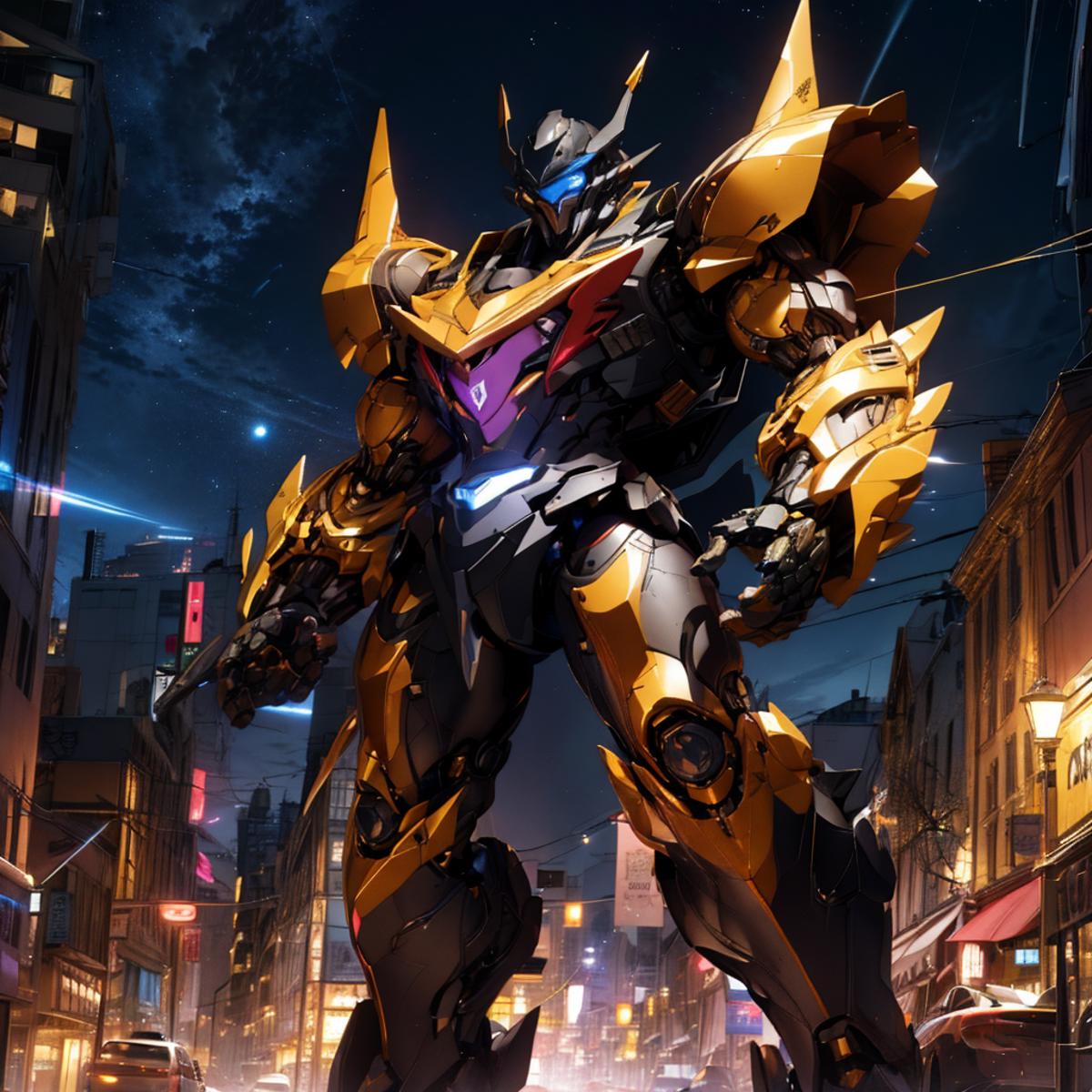 Super robot diffusion(Gundam, EVA, ARMORED CORE, BATTLE TECH like mecha lora) image by holt2