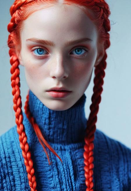 against glass,(Low-Key Portraits by Vicky Roy and Dino Pedriali:1.2), (aesthetic of symbolism with radicalized atmosphere:0.5), (Infrared Photography by Sally Soames and Pauline Kruger Hamilton:1.2), blue eyes,2 red braids,,boleum \(dgrpluna\), f/4, daring, high dynamic range, (center composition, symmetry composition:0.1), (ebony and muted colors:0.1) <lora:MJ52:0.5> <lora:- SDXL - vanta-black_contrast_V3.0:0.5>blackf/1.4, rule of thirds, iconoclastic opus magnum with unparalleled details, (electricblue and unique colors:0.1), <lora:MJ52:1.0>(masterpiece, best quality:1.4), perfect body parted lips, , detailed skin,model photoshoot,photography by (Ethel Warwick:1.3), modelshoot, pose, , award winning photo macro shot of a beautiful A minimalist and modern design portraits of a beautiful woman, one eye covered in an artistic black band in bold white, blue or yellow colors, set against a stark white background. This graphic representation symbolizes beauty through visual simplicity and minimalistic elements. (Motion Blur Photography by Sarah Charlesworth and Andres Serrano:1.2), award-winning photography, aesthetic, carefully designed details, clear scene, f/22, symmetry and balance, unprecedented, selective color,  Ultra High Resolution, wallpaper, 8K,Rich texture details, hyper detailed, detailed eyes, detailed background, dramatic angle, epic composition, SimplepositiveXLv1 , (close-up portrait:1.1), solo, model photoshoot,, a stylish girl,