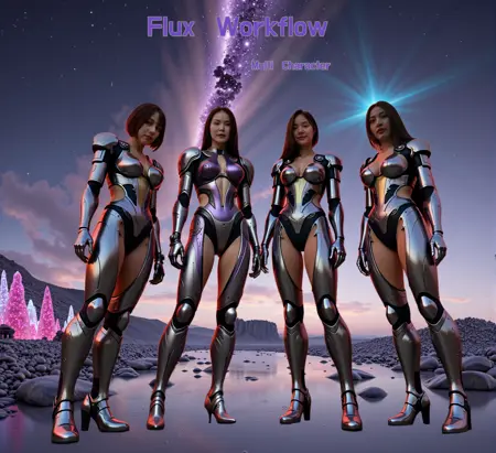 Flux Workflow - Multi character (fp8 + Redux)