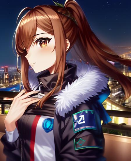 arknights, 1girl, bangs, by mika pikazo, city skyline, night sky, jacket, close-up
<lora:mikapikazo-v1-10k-lora:2>