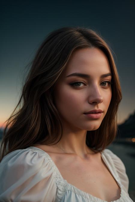 perfect cinematic shoot of a beautiful woman (EPKohSylw14M4jd4k:.99), a woman standing at a mont saint michel, perfect hair, wearing sexy Salmon (Bow-front blouse with a sweetheart neckline and puffed sleeves), (bioluminescent algae blooms in background:1.2), (detailed background:1.1), (face focus), modelshoot style, (extremely detailed CG unity 8k wallpaper), professional majestic (photography by Roberto Ferri:1.1), 24mm, exposure blend, hdr, extremely intricate, High (Detail:1.1), dramatic, soft cinematic light, (looking at viewer), (detailed pupils),8k, highly detailed, rich environment, 4k textures, soft cinematic light, elegant, ((((cinematic look)))), soothing tones, insane details, hyperdetailed, ("Descifra el arte del juego con JernauGurgeh!":1.1),(epiCPhoto)