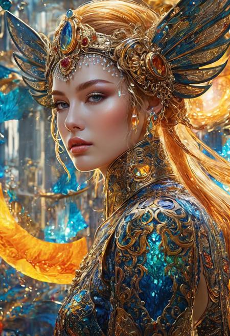 Mythical Animal Creature, 
Extremely beautiful and Delicate, 
Karol Bak Art, 
Ciro Marcetti Art, 
Art by Kyrielle, 
Luis Royo influence, 
vivid colors, 
lace, 
light rays, 
Dynamic Posture, 
amazingly fluid, 
detailed, 
3d fractals, 
light particles, 
water drops, 
shimmering light, 
dreamy, 
surreal, 
alcohol ink, 
smooth, 
shimmering, 
dreamy glow, 
conceptual art, 
City Mirage Art, 
Breathtaking View, 
vivid tonalities, 
fresh and deep colors, 
Gustav Klimt shades, 
double exposure effect, 
Broken Glass effect, 
no background, 
stunning, 
something that even doesn't exist, 
mythical being, 
energy, 
molecular, 
textures, 
iridescent and luminescent scales, 
breathtaking beauty, 
pure perfection, 
divine presence, 
unforgettable, 
impressive, 
breathtaking beauty, 
Volumetric light, 
auras, 
rays, 
vivid colors reflects, 
Watercolor, 
trending on artstation, 
sharp focus, 
studio photo, 
intricate details, 
highly detailed, 
by greg rutkowski, 
neon ambiance, 
abstract black oil, 
gear mecha, 
detailed acrylic, 
grunge, 
intricate complexity, 
rendered in unreal engine, 
photorealistic