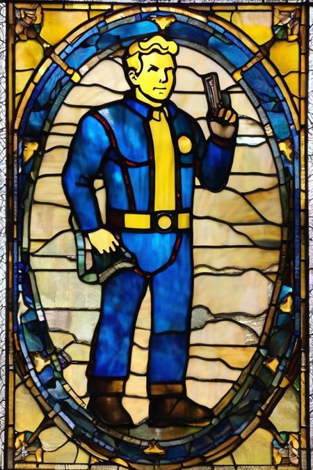 fallout vault boy <lora:stained_glass_style_v1_sdxl:1>