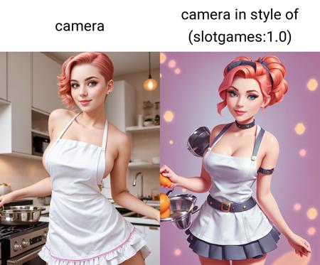 a closeup portrait of a playful maid, undercut hair, apron, amazing body, pronounced feminine feature, busty, kitchen, [ash blonde | ginger | pink hair], freckles, flirting with camera