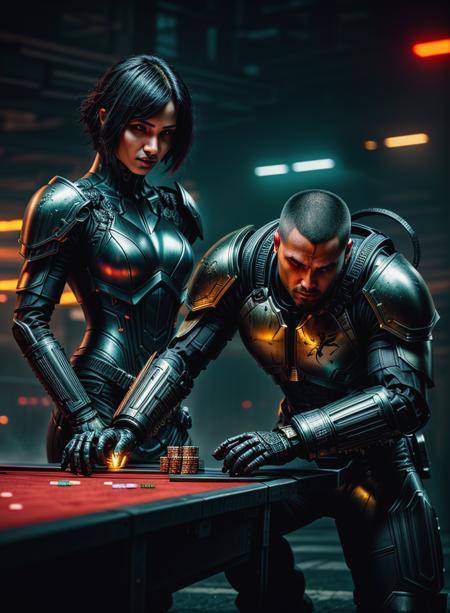 criminal underworld, cyberpunk, neon, robot gladiator pit, raucous crowd betting money, violence, danger,  24mm, 4k textures, soft cinematic light, adobe lightroom, photolab, hdr, intricate, elegant, highly detailed, sharp focus, ((((cinematic look)))), soothing tones, insane details, intricate details, hyperdetailed, low contrast, soft cinematic light, exposure blend, hdr, faded, <lora:more_details:1.2>, <lora:wowifierV3:.6>