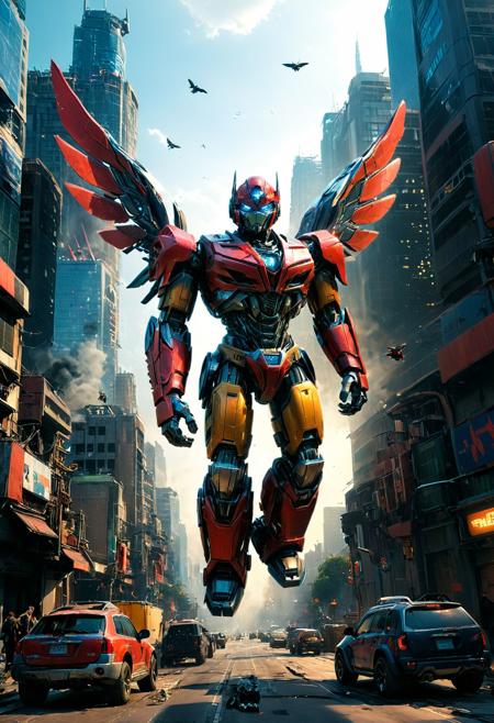 ultra wide angle shot, Cyborg boy, transformers style, fairy wings, the future, he flips over the city, high detail,  <lora:Android_XL:0.61> <lora:zavy-cntrst-sdxl:0.95> <lora:XSfenlie:0.45> <lora:xl_more_art-full_v1:1> <lora:extremely_detailed:0.7> <lora:Dynamic Poses:0.65> <lora:!action-sdxl-V0.5:0.7> <lora:xl-shanbailing-1003fire:0.68>