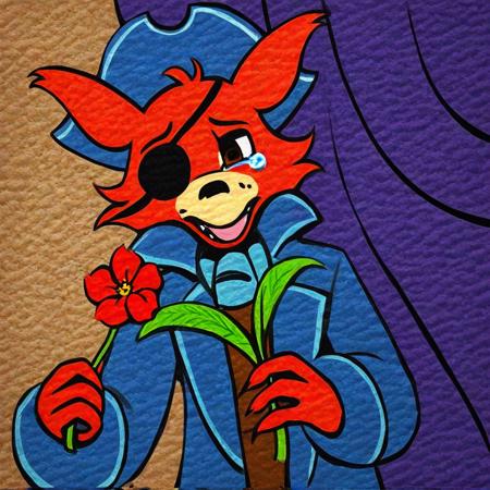 fnaf foxy cardboard cutout art from security breach V1