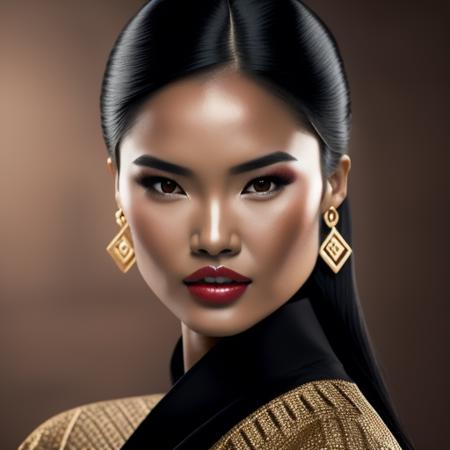 <lora:midvnfacestyle:1> modelshoot style, RAW photo,1girl, 3d, asian, black_hair, blurry, brown_background, earrings, forehead, jewelry, lips, looking_at_viewer, nose, open_mouth, photo,  solo