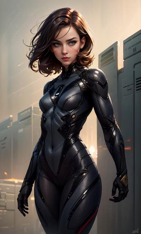 <lora:Superhero_suit-000007:.7>,<lora:more_details:0.4>, (ambient lighting:1.2), (volumetric lighting:1.2), (fine details:1.1), photorealistic, depth of field,
1 girl, woman,   ombre, superhero bodysuit:2, hips, legs
focus on character, solo, ), solo, from front, front view,   detailed face,grey background, sexy, cute