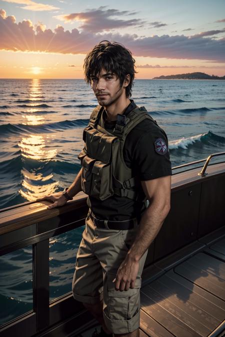 ((ultra detailed, masterpiece, best quality))
 <lora:RE3Carlos:0.8>
RE3Carlos, 1boy, solo, brown eyes, On a yacht at sunset, nautical-inspired fashion, ocean waves in the background, standing on the deck with a charismatic smile