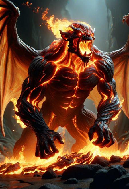 balrog spits fire, hyper realistic, lord of the rings like, 8k, uhd, kaza dum