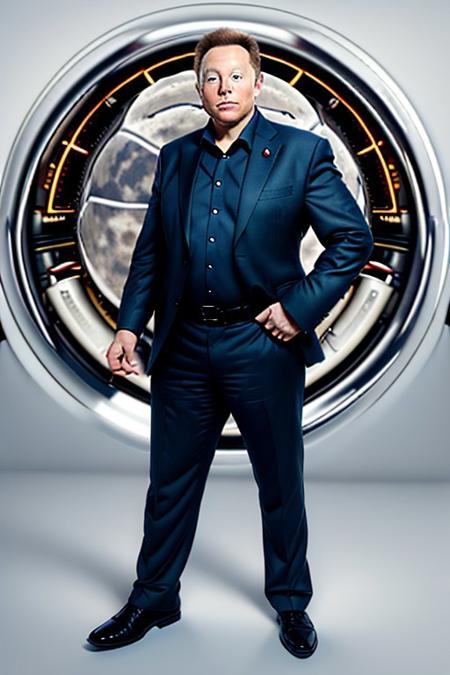 Man in suit full body portrait elon-gate-moon-musk
