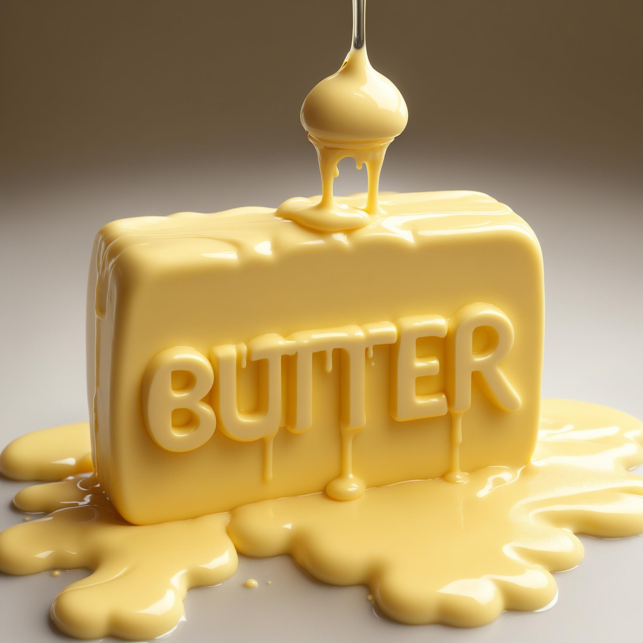 A Butter Sculpture with Yellow Butter Dripping Off of It