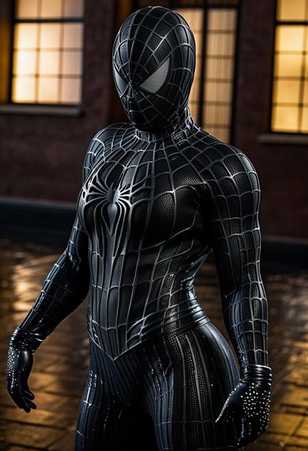 score_9, score_8_up, score_7_up, best quality, realistic, masterpiece, beautiful detail, hyperrealistic, cafe, ((1girl, woman body, huge breasts)), amazing detailed full body portrait of a beautiful japanese girl, wearing a realistic and highly detailed black raimi spider-man suit, ((huge muscular girl)), professional model wears ultra - detailed black raimi spider - man suit, ultra - detailed and grained black raimi spiderman suit, suit covered entire body and hand, black spiderman gloves, wet, (black spider man mask), (dancing pose), smile, black hair, octane render, highly detailed, volumetric, dramatic lighting, (highest quality:1.1), (HDR:1.3), (top quality, best quality), realistic, high definition, Expressionism - sharp focus, professional photography, masterpiece, ultra detailed photograph, high quality, 8k,