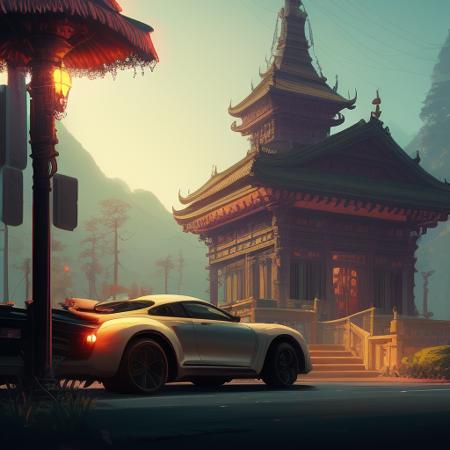 temple, fantasy, sharp focus, intricate, elegant, digital painting, matte, highly detailed, concept art, illustration, ambient lighting, in the style of Simon St�lenhag and ilya kuvshinov and Wlop and artgerm and alphonse mucha and Chie Yoshii and greg rutkowski and Grand Theft Auto V and artstation and pixiv and Luis Royo