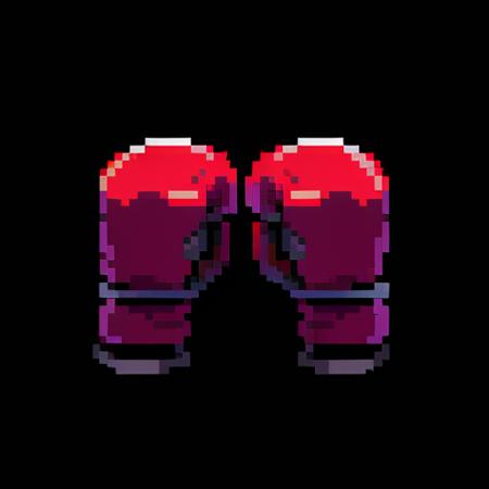 boxing,red Metal gloves,Simple background, pure black background, masterpiece,best,quality,pixel,pixel art,xiansu,xiang su,pixelart,<lora:pixelV1:1>, masterpiece,best,quality