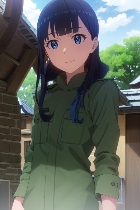 marikurokawa, <lora:mari kurokawa s1s2-lora-nochekaiser:1>,
mari kurokawa, long hair, bangs, blue eyes, black hair, ribbon, hair ribbon, blue ribbon, hair over shoulder, smile,
BREAK uniform, military, military uniform, helmet, sleeves rolled up, headset,
BREAK outdoors, forest, nature, sun, sky, clouds, trees, grass,
BREAK looking at viewer, (cowboy shot:1.5),
BREAK <lyco:GoodHands-beta2:1>, (masterpiece:1.2), best quality, high resolution, unity 8k wallpaper, (illustration:0.8), (beautiful detailed eyes:1.6), extremely detailed face, perfect lighting, extremely detailed CG, (perfect hands, perfect anatomy),