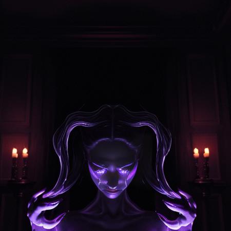 In the dimly lit room, shadows dance across the walls, casting eerie shapes that seem to twist and contort with each flicker of the candlelight. In the center of the room stands a figure, but it's not an ordinary woman; it's a grotesque creation wrought from the darkest recesses of the imagination.
The woman's form is carved entirely from sugilite gemstone, its deep purple hue appearing almost black in the dimness. Her features are twisted into a grimace of eternal agony, her eyes hollow voids that seem to swallow any light that dares to approach them. Jagged cracks run through her stone skin, giving the impression of ancient wounds that have never healed.
As you approach, a chill runs down your spine, and you can't shake the feeling that the figure is watching you with unseen eyes, her silent scream echoing through the room. Despite the stillness of her stone form, there's an undeniable sense of malevolence emanating from her, as if she's trapped in this unnatural state and yearns to unleash her torment upon the world.
The flickering candlelight casts eerie shadows that seem to dance across the sugilite surface, distorting her features into even more grotesque shapes. You can almost hear her silent cries echoing in the darkness, a haunting melody that sends shivers down your spine.
In that moment, you can't help but feel a primal fear creeping into your bones, as if the very essence of terror has taken form before you in the shape of this woman made of sugilite gemstone. And as you tear your gaze away, you can't shake the feeling that she's still watching, waiting for the perfect moment to strike.