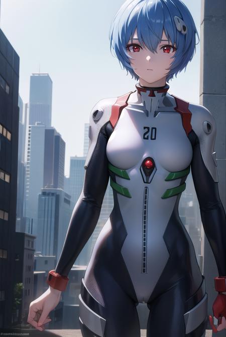 reiayanami, <lora:reiayanami-lora-nochekaiser:1>, 
rei ayanami, blue hair, short hair, (red eyes:1.5), (small breast:1.2),
BREAK bodysuit, headgear, plugsuit, white bodysuit,
BREAK outdoors, city,
BREAK looking at viewer, (cowboy shot:1.5),
BREAK <lyco:GoodHands-beta2:1>, (masterpiece:1.2), best quality, high resolution, unity 8k wallpaper, (illustration:0.8), (beautiful detailed eyes:1.6), extremely detailed face, perfect lighting, extremely detailed CG, (perfect hands, perfect anatomy),