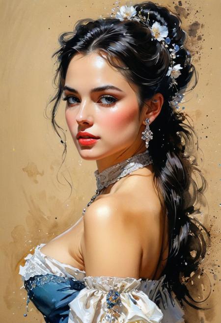 Natalie Portmann, victorian era hungarian female xix century female, pretty features, Wadim Kashin, James Gurney, Ink, splash art", amazing beauty , Royo, Bak, hyperdetailed Splash artmodern European ink painting,
