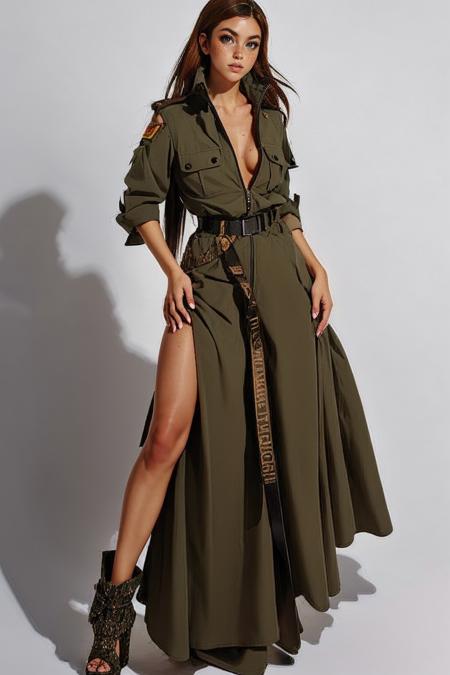 t4ctr3nch, belt, trench coat, high heels, military,