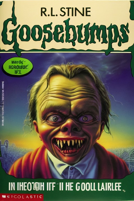 (In the Mouth of Madness 1994)  GoosebumpsBookCover <lora:GoosebumpsBookCover:1>