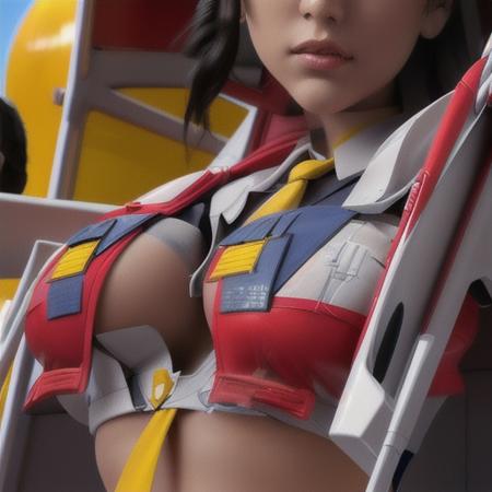 8k, best quality, real picture, intricate details, ultra-detailed, ultra highres, depth field,(photorealistic,realistic:1.2),masterpiece,photo of bishoujo starscream, exposed middriff, short black hair, yellow tie, dark skin, jet wing purse,solo, sun, blue sky, best quality, realistic, photorealistic, (intricate details:1.2), (delicate detailed), (cinematic light), clear line, sharp focus, realistic face, detailed face unity 8k wallpaper, ultra high res, (photorealistic:1.4), looking at viewer, halfbody, <lora:bishoujo_starscream>