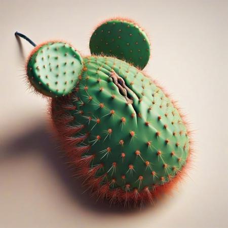 Mouse, mouse made of cactus,  tech  <lora:Prickly Pear Style v1:1>, Prickly Pear Style,