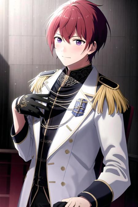 <lora:tsukasa_suou:0.7>, masterpiece, best quality, ultra-detailed, ultra-high contrast , 1boy, 8k, tsukasa_suou, knights_ensemble_stars,wallpaper quality, standing, complex background,  realistic,