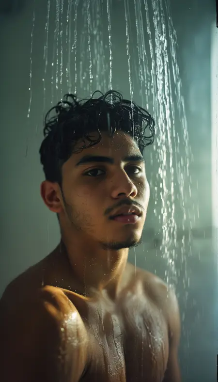 Water on face