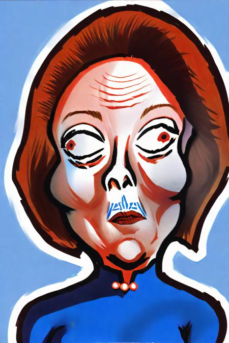 shawn malloy art, an illustration of nancy pelosi