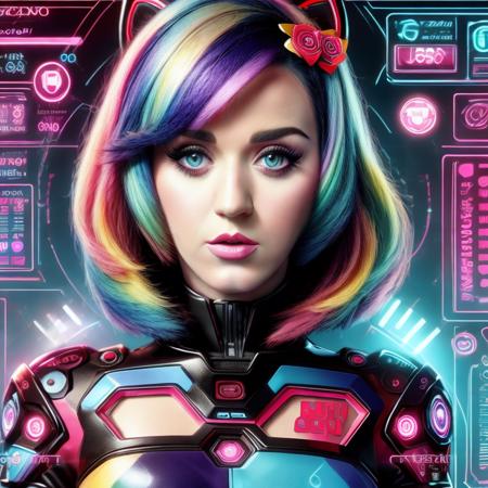 (katy perry) hackingui, user interface, hud, colorful rainbow colors, <lora:hackingui:1>, (perfect hair, perfect face:1.25)