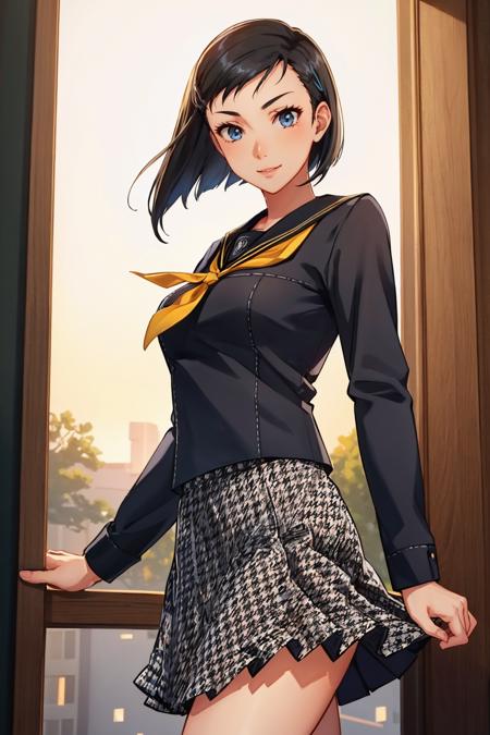 yumip4, school uniform, serafuku, grey skirt, houndstooth