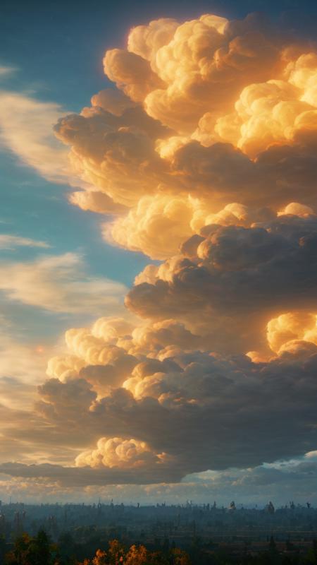 (Cumulus clouds), elden ring style, toxic thunderstorm