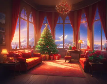 Christmas Living Room (Architecture) (SDXL) (AD)