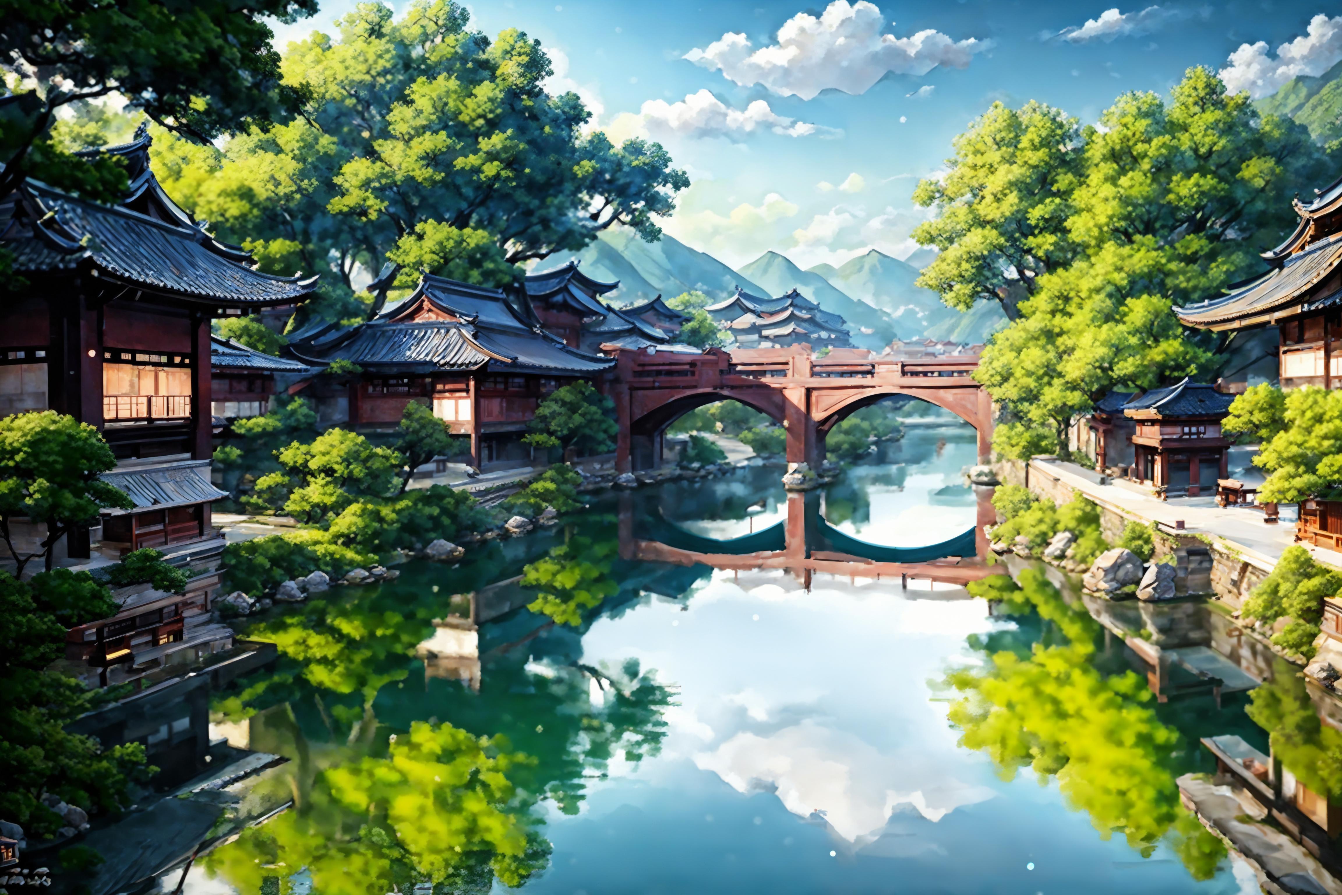 Ancient Chinese Scenery Background XL image by frankie0801