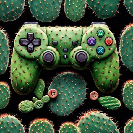 Video game controller with cactus buttons