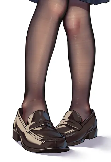 Fine Fabric Emphasis (Black/Brown Pantyhose)