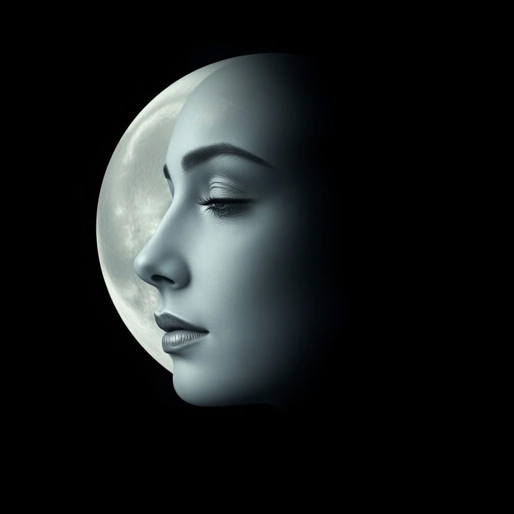 Moon with face of a woman