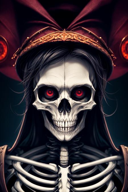 ayonimix, fantasy, man, skeleton, tim burton style, (cinematic:1.5), crisp lines and color, (sharp focus), (ultra detailed face and eyes:1.1), vivid colors, dark background