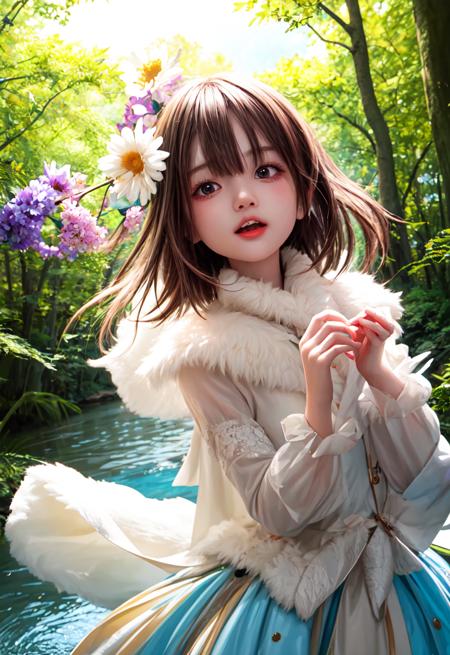 girl in a forest with floating flowers, river, puffy, puffy cheeks, cute,
vibrant colors, colorful art style, 
soft lighting, soft shadows, detailed textures, dynamic lighting,  
nice hands, perfect hands, 
<lyco:GoodHands-beta2:1.0> 
<lora:add_detail:1>