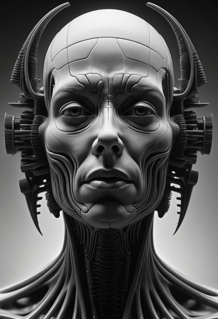 Surreal futuristic portrait of a human head, 
black and white still, 
digital Art, 
perfect composition, 
beautiful detailed intricate insanely detailed octane render trending on artstation, 
8 k artistic photography, 
photorealistic concept art, 
soft natural volumetric cinematic perfect light, 
chiaroscuro, 
award - winning photograph, 
masterpiece, 
oil on canvas, 
raphael, 
caravaggio, 
greg rutkowski, 
beeple, 
beksinski, 
giger