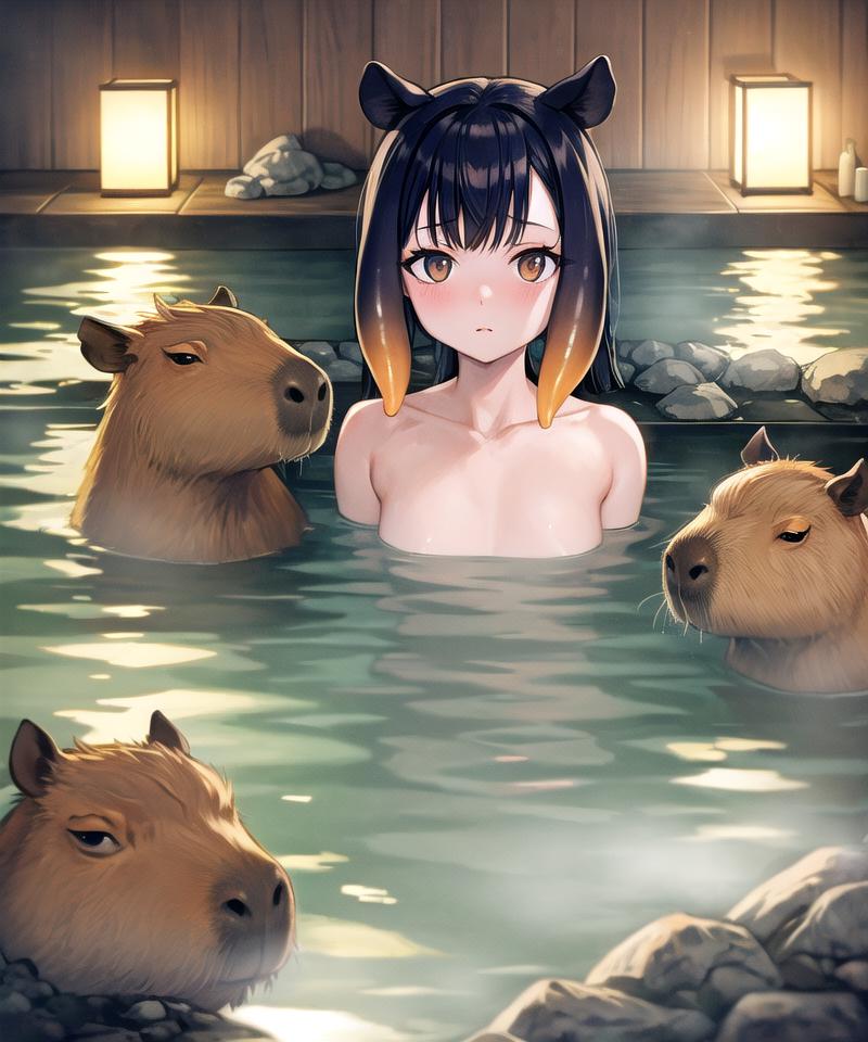 capybara, onsen, ninomae ina'nis, tentacle hair
<lora:capi-09:0.75>
