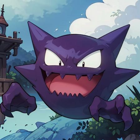 ((masterpiece,best quality)), 
<lora:Haunter_Pokemon_Anime:0.9>, Haunter_Pokemon, floating,  no humans, pokemon \(creature\),
solo, smiling, looking at viewer,
cinematic composition,