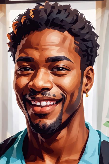 closeup of a happy black man