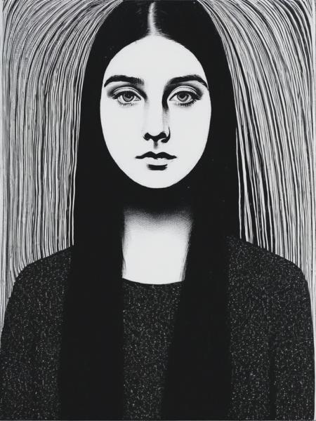 <lyco:StanleyDonwood:1.0> portrait of a young woman by Stanley Donwood