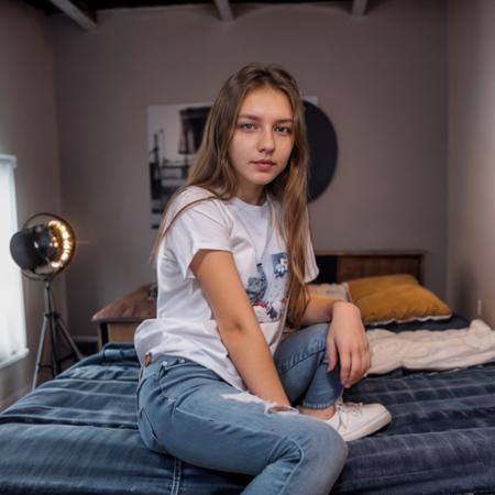 RAW photo, standing girl, long hair